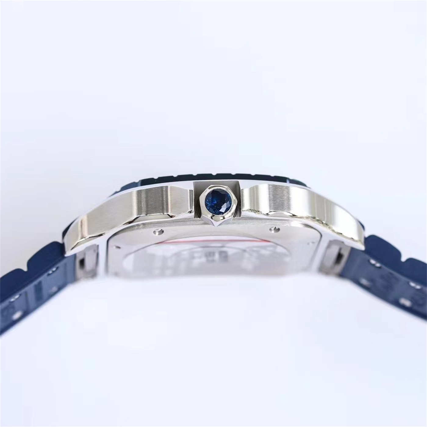 Cartier Santos de Cartier WSSA0047 Blue Rubber Strap 1:1 Replica Watch