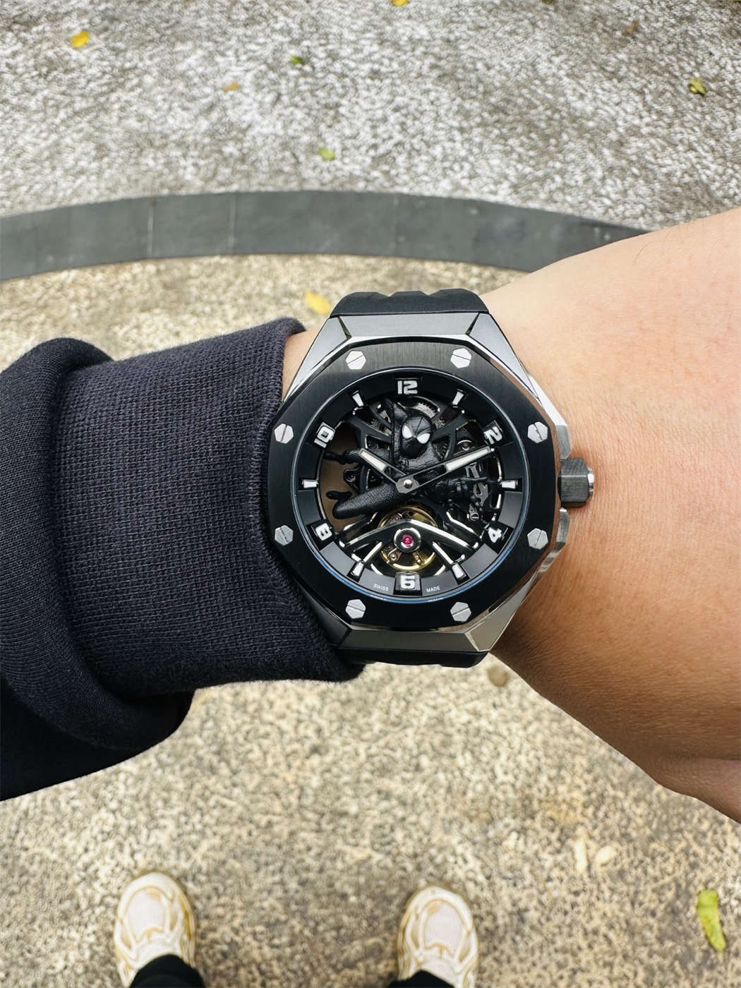 Audemars Piguet Royal Oak Concept Tourbillon "Spider-Man" 26631IO.OO.D002CA.01 1:1 Replica – Black Ceramic Style Tourbillon Marvel Edition