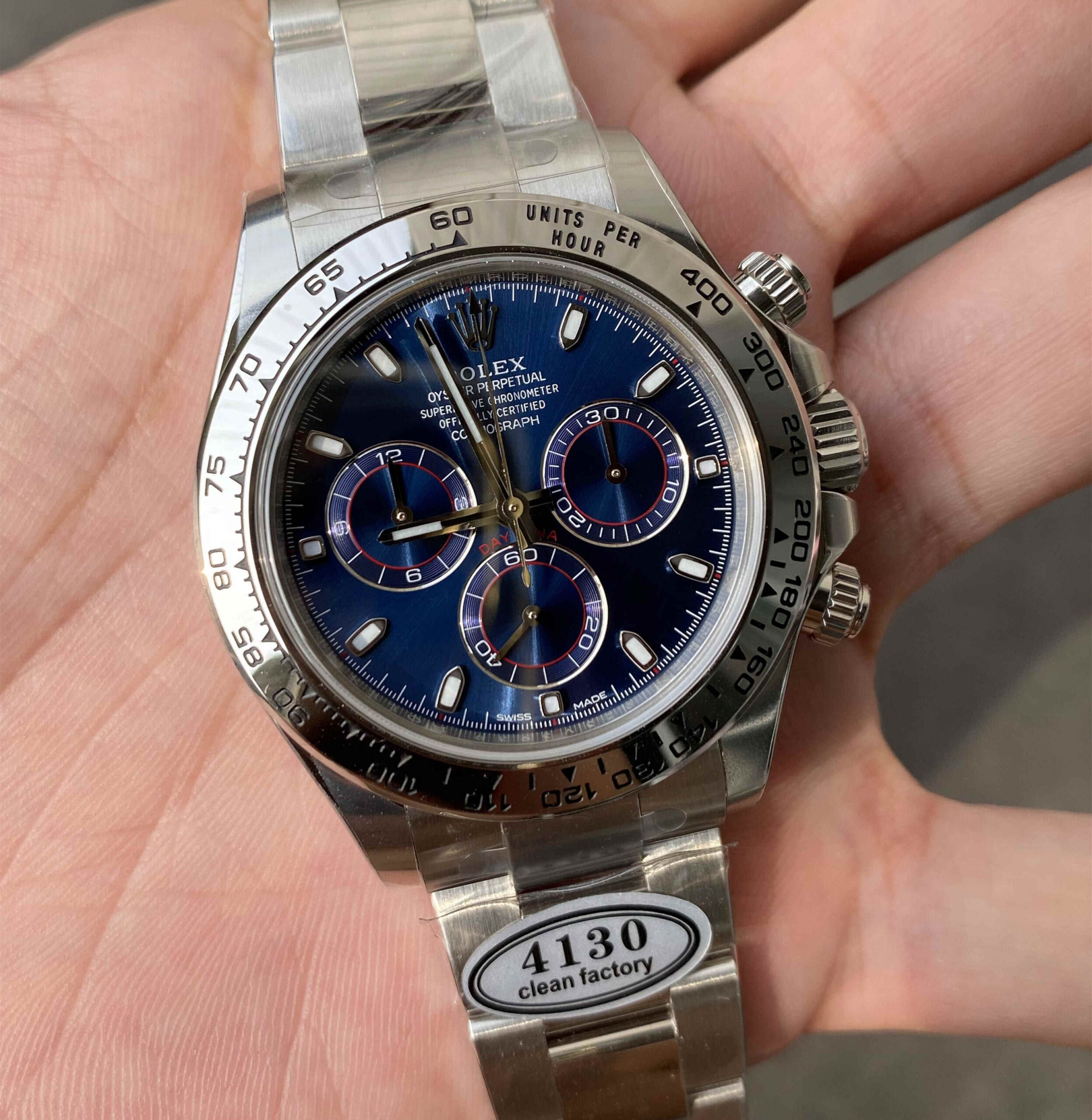 Rolex Daytona 116509 White Gold Blue Dial 1:1 Replica – Clean Factory