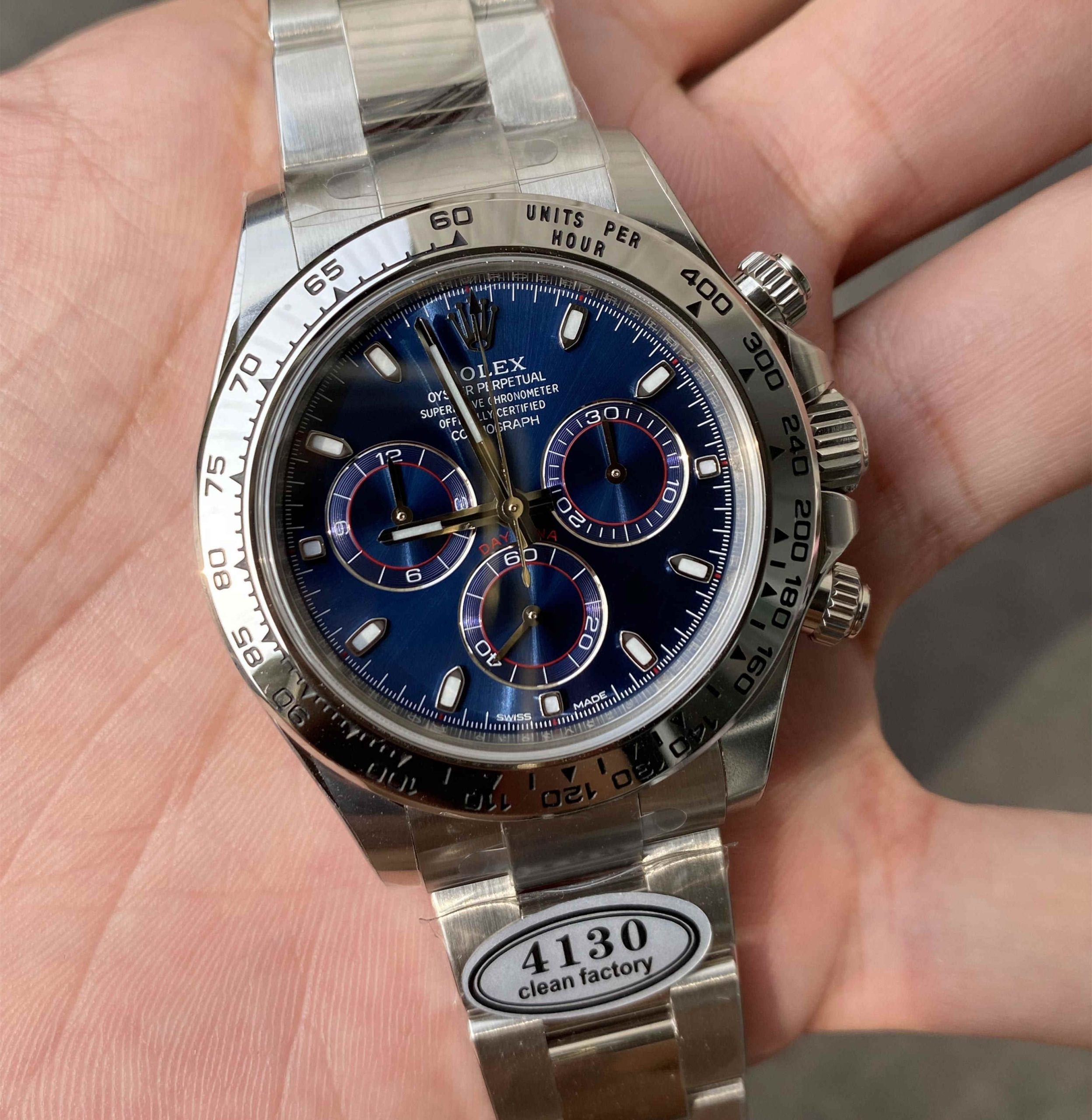 Rolex Daytona 116509 White Gold Blue Dial 1:1 Replica – Clean Factory